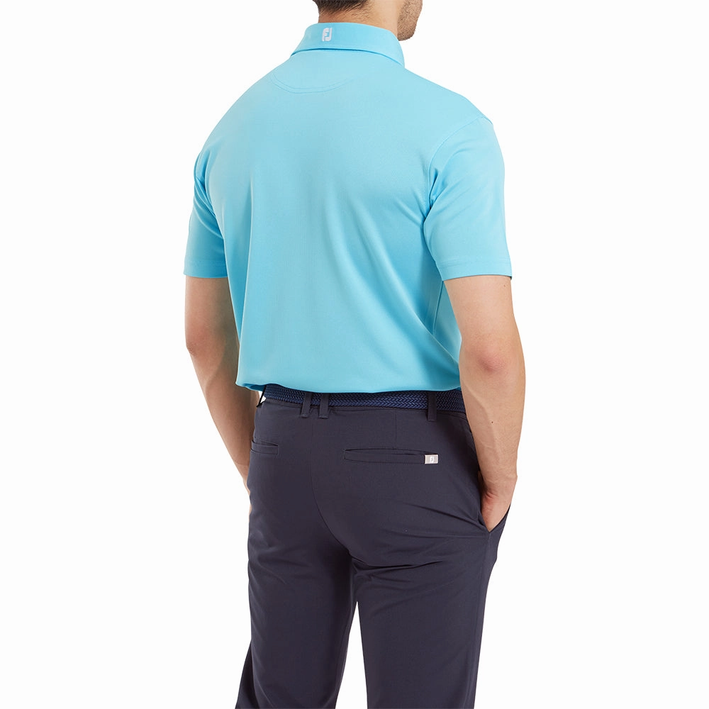 FootJoy Stretch Pique Solid Polo Shirt - Riviera Blue Perfect for Layering