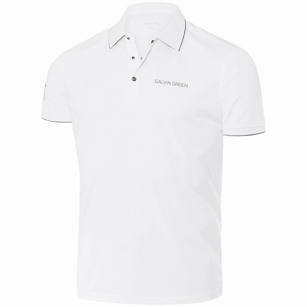 Fashionable Fit Galvin Green Marty Tour Edition Golf Polo Shirt - White