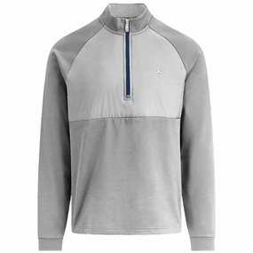 Original Penguin Mixed Media 1/4 Zip Sweater - Pearl Blue Warm Essentials performance test