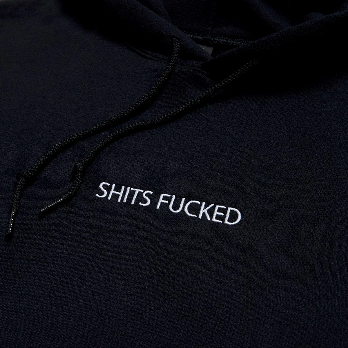 Designer Trash Shits Fucked Hoodie - Black Reinforced Zipper Guard Trend Style
