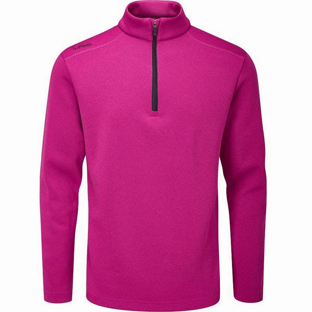 Home friendly anti static Ping Ramsey 1/2 Zip Pullover - Raspberry Marl