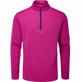 Home friendly anti static Ping Ramsey 1/2 Zip Pullover - Raspberry Marl