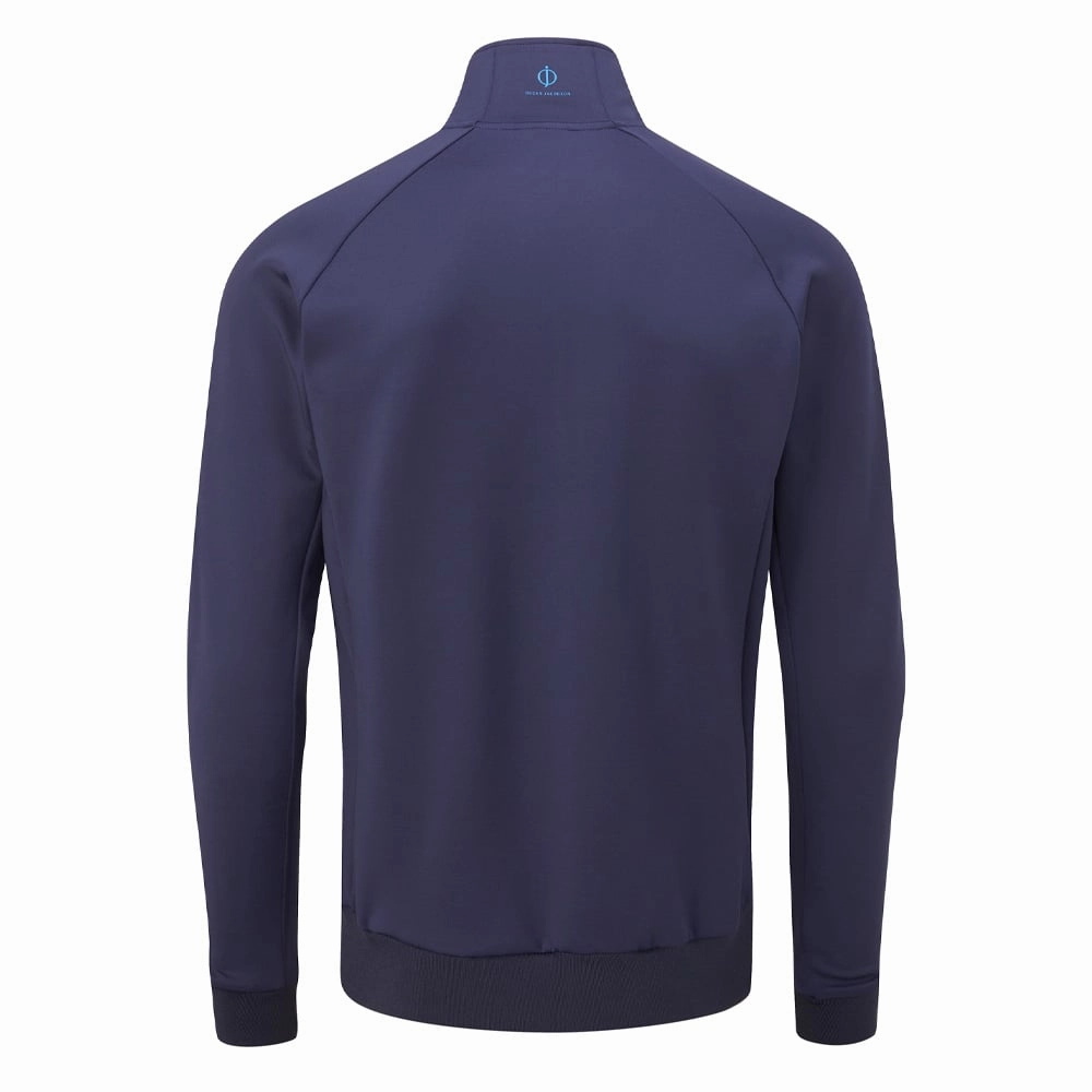 Oscar Jacobson Trent Tour 1/2 Zip Golf Sweater - Navy Fitted Shape Lounge Style