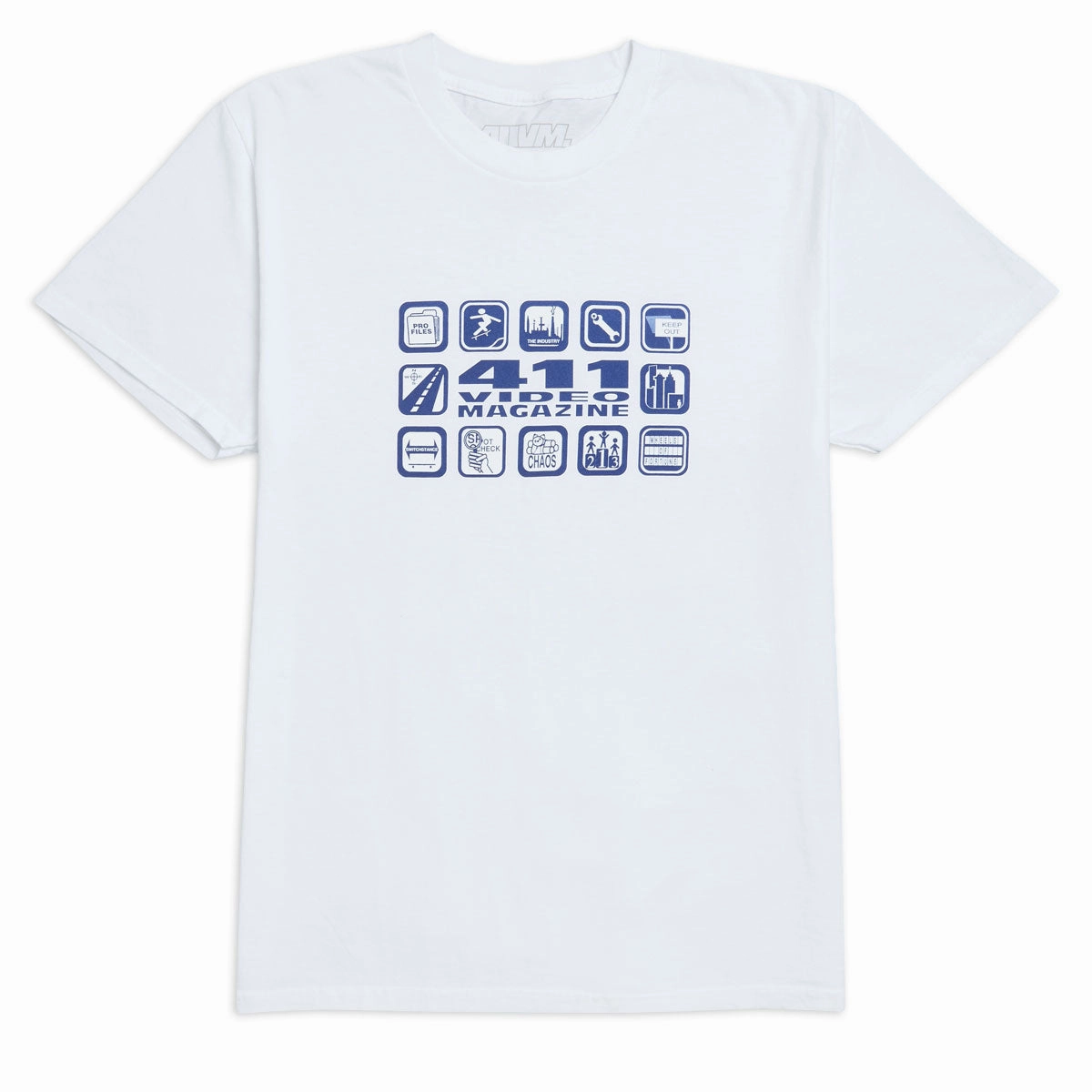 411 Icons T-Shirt - White Trendy Vibes Wear Reinforced Shoulder Stitching
