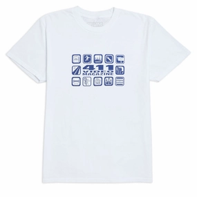 411 Icons T-Shirt - White Trendy Vibes Wear Reinforced Shoulder Stitching
