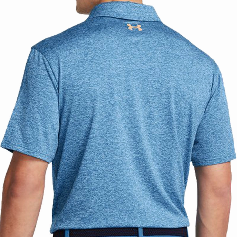 Under Armour Playoff 3.0 Stripe Polo Shirt - Photon Blue/Nova Orange/Midnight Navy Low Environmental Impact Sustainable Fibers