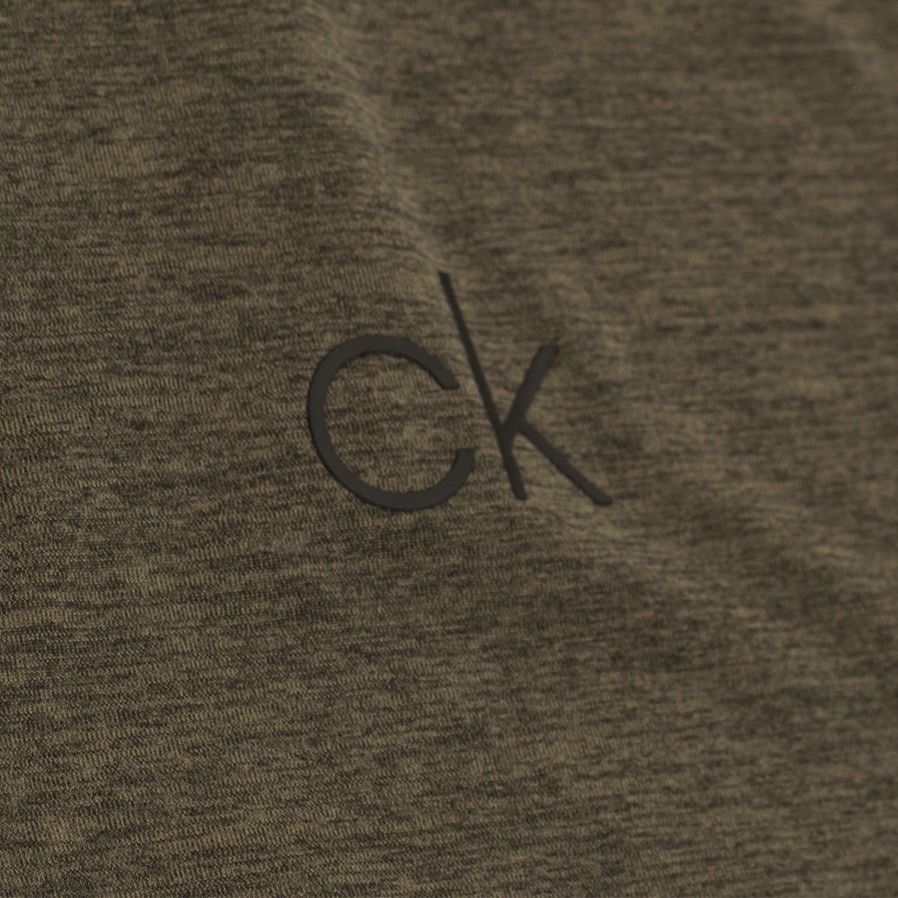 Calvin Klein Newport 1/2 Zip Pullover - Olive Green Marl dry cleanable