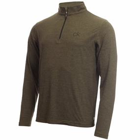 Fashion Top Calvin Klein Newport 1/2 Zip Pullover - Olive Green Marl