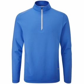 Cozy Layering active top Ping Edwin 1/2 Zip Pullover - French Blue