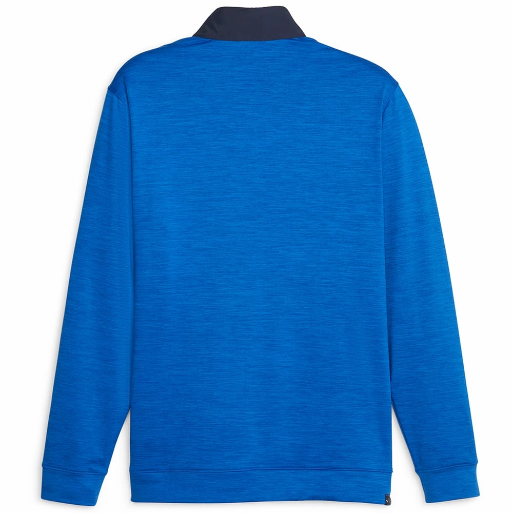 Puma Cloudspun Colour Block 1/4 Zip Pullover - Navy Blazer/Future Blue Heather pattern trend product flannel coziness