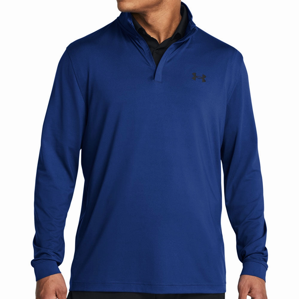 Under Armour Playoff 1/4 Zip Sweater - Tech Blue Fresh Relaxed product lanyard visibility