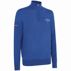Hiking Essential Callaway 1/4 Zip Blended Merino Sweater - Galaxy Blue