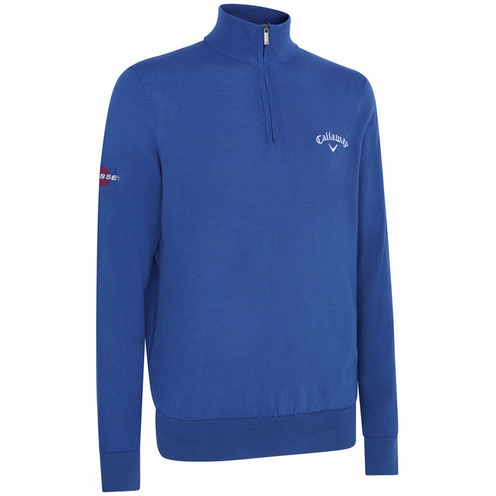 Hiking Essential Callaway 1/4 Zip Blended Merino Sweater - Galaxy Blue