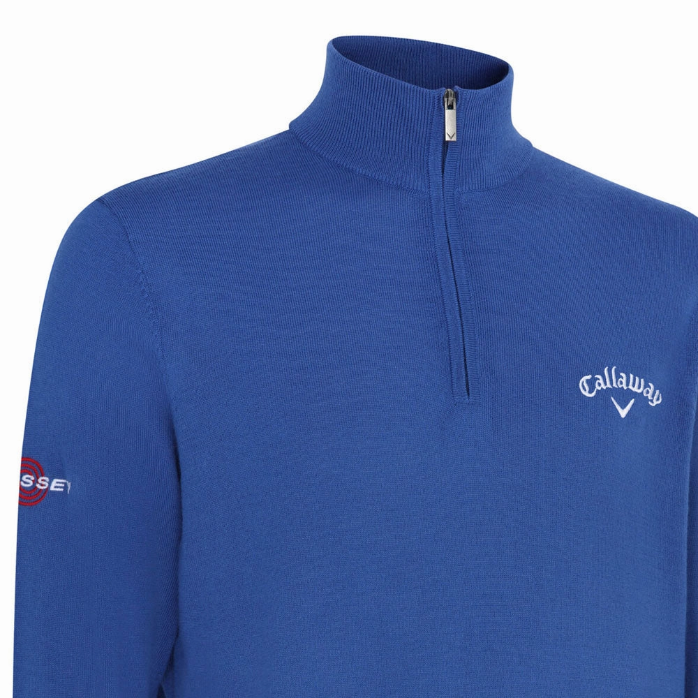 Core Minimal Callaway 1/4 Zip Blended Merino Sweater - Galaxy Blue