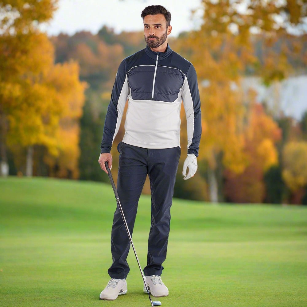 Galvin Green Douglas 1/4 Zip Pullover - Cool Grey/Navy Functional Style Urban Minimal
