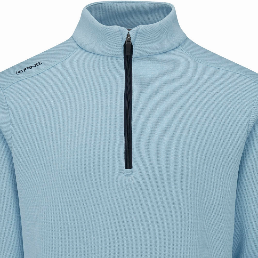 Layer Active Solid Color Ping Ramsey 1/2 Zip Pullover - Sky Blue Marl