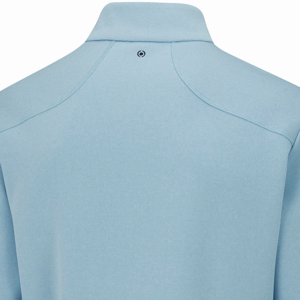 Easy Care Comfy Feel Ping Ramsey 1/2 Zip Pullover - Sky Blue Marl