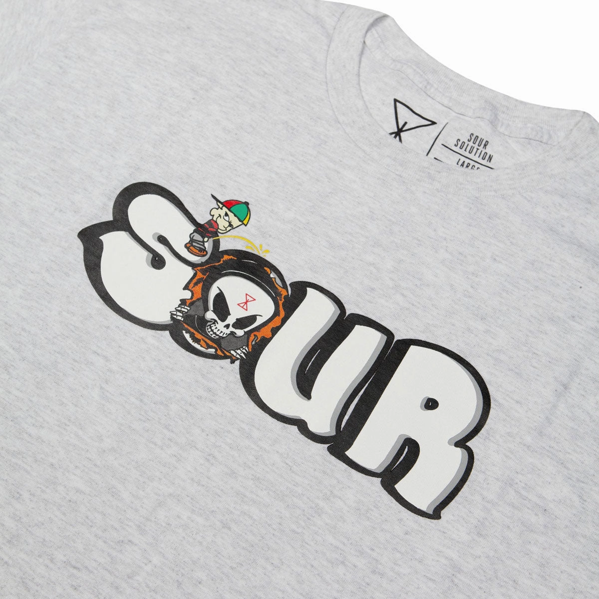 Casual Layering Sour Solution Grant Piss T-Shirt - Grey