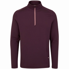 Ping Edwin 1/4 Zip Midlayer - Fig Weekend Comfort Side Pockets