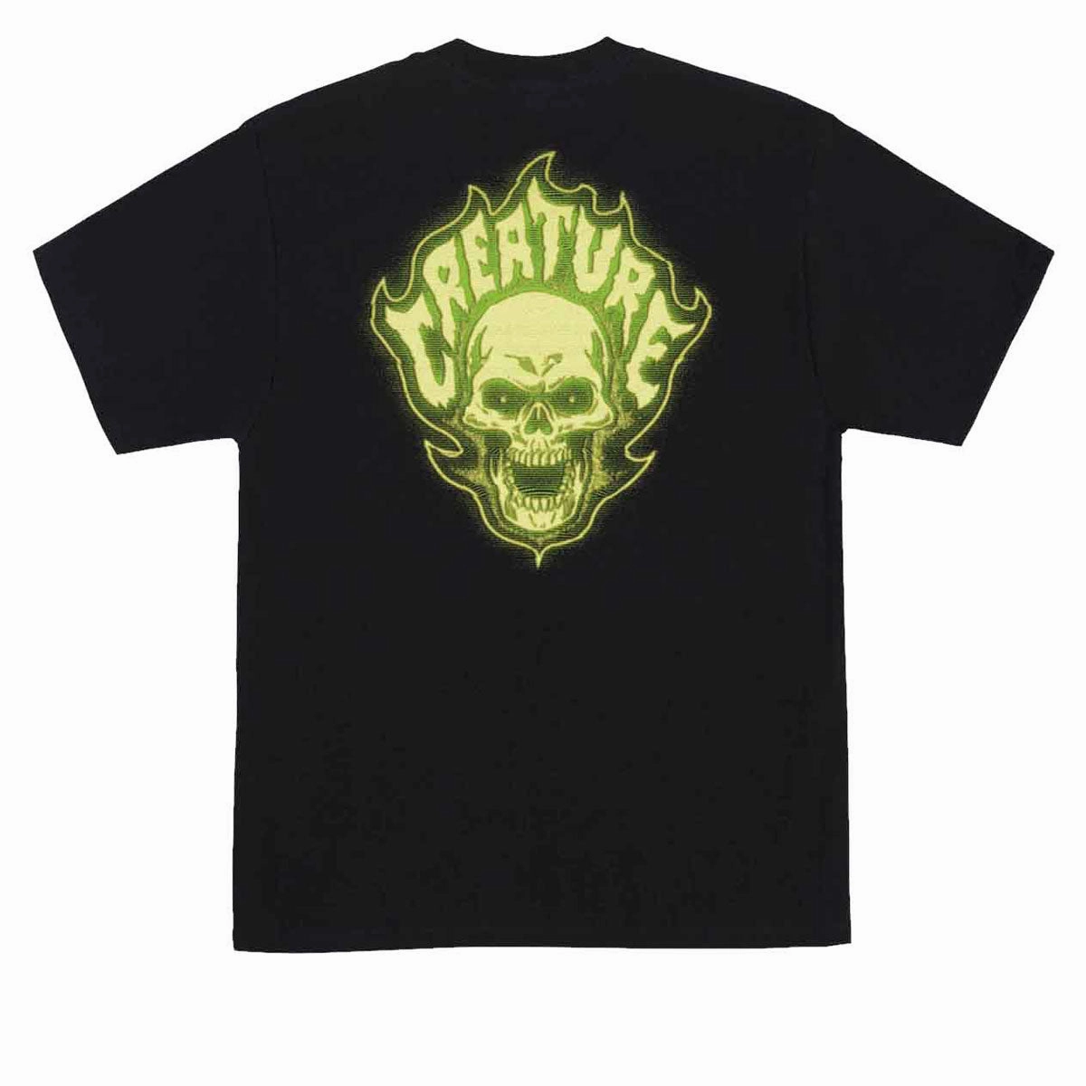 Soft Touch Texture Relax Style Trend Creature Bonehead Glitch T-Shirt - Black