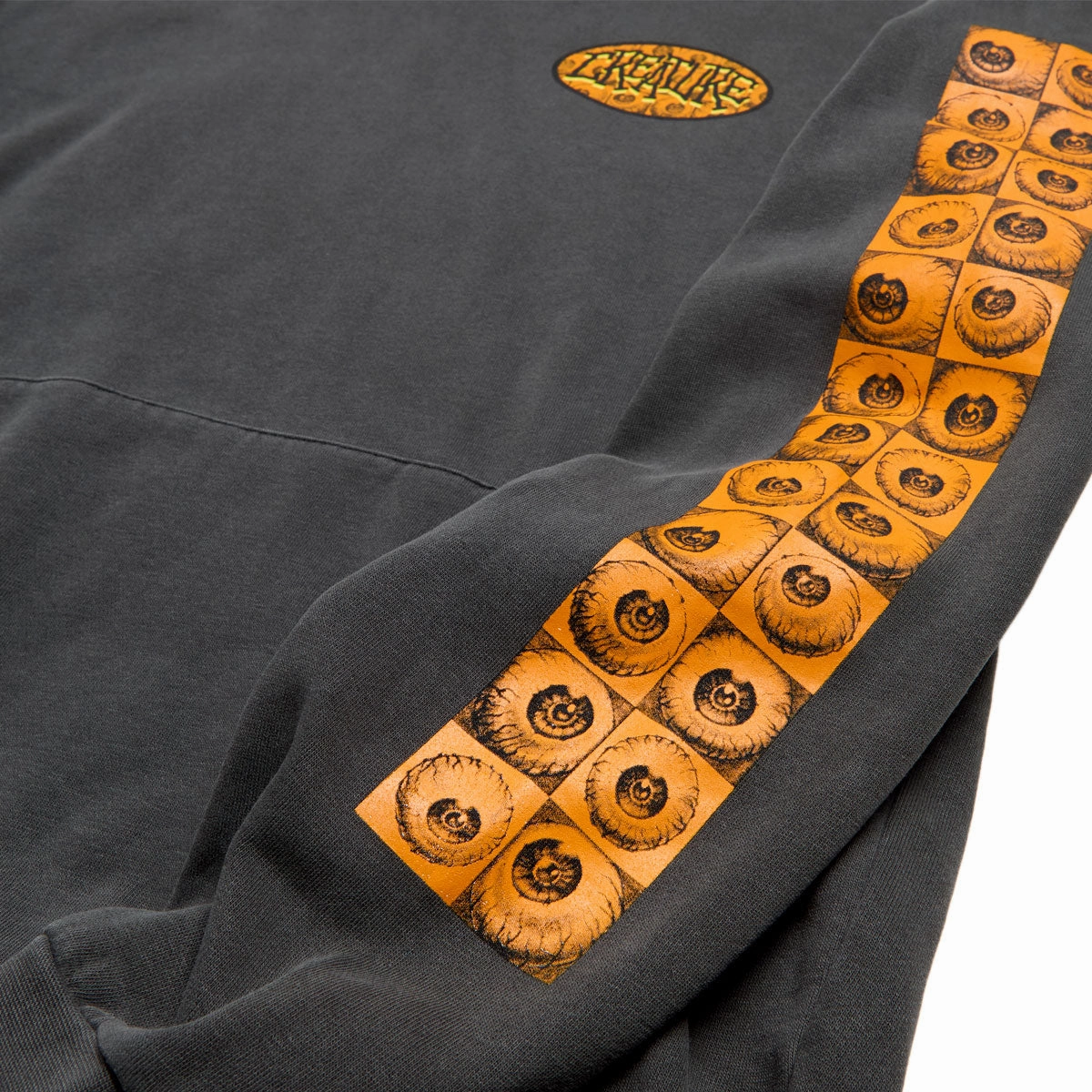 Chiffon details Urban appeal Creature Crash and Burn Hoodie - Pigment Black