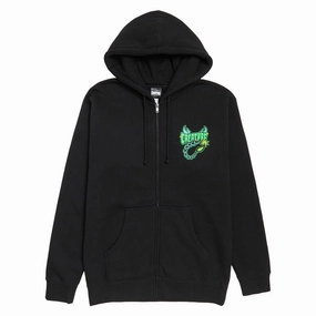 Creature Deadly Sands Zip Up Hoodie - Black Cropped Style Streetwear Fan
