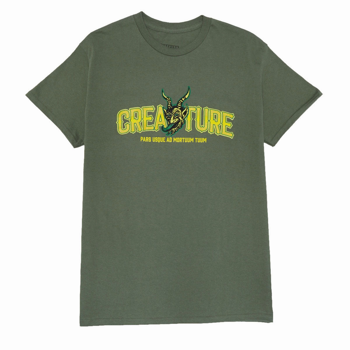 Creature Drop Out T-Shirt - Military Green Top Rated Light Casual Wear
