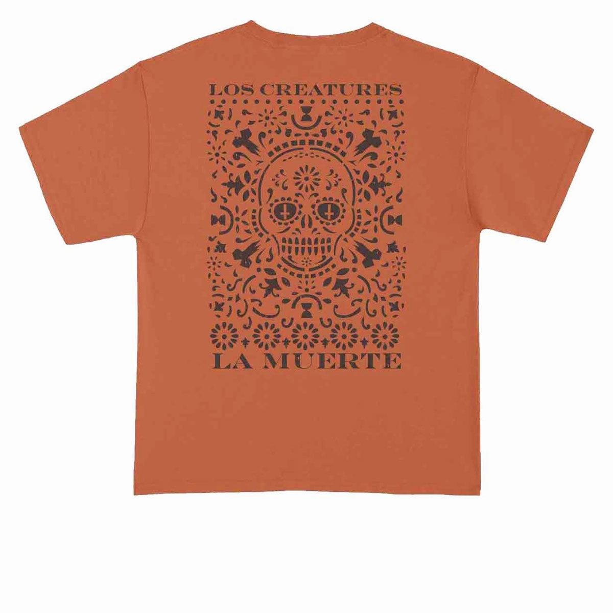 Creature La Muerta Relic T-Shirt - Texas Orange Longline Hemline OversizedSilhouette