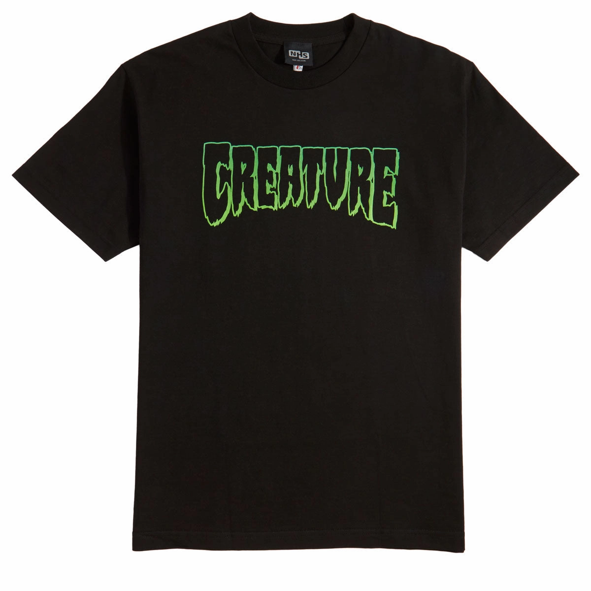 Comfort and Ease Trendy Style Creature Logo Outline T-Shirt - Black