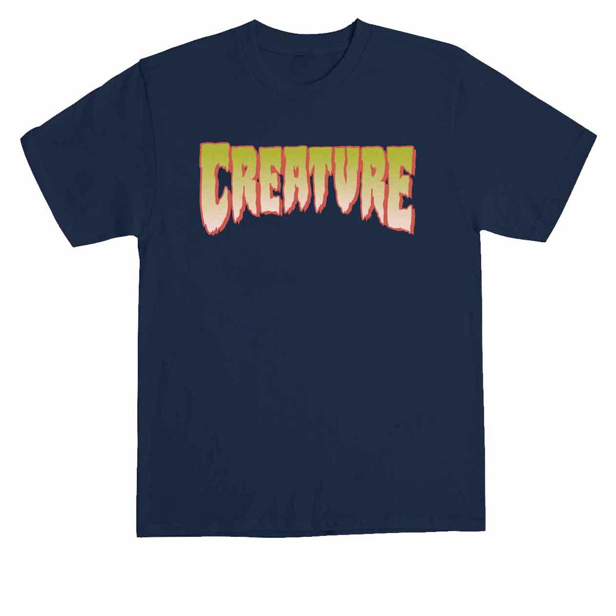 Creature Logo T-Shirt - Navy/Pale Green Temperature Regulating Fabric Travel Comfort