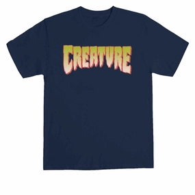 Creature Logo T-Shirt - Navy/Pale Green Perfect for Workouts