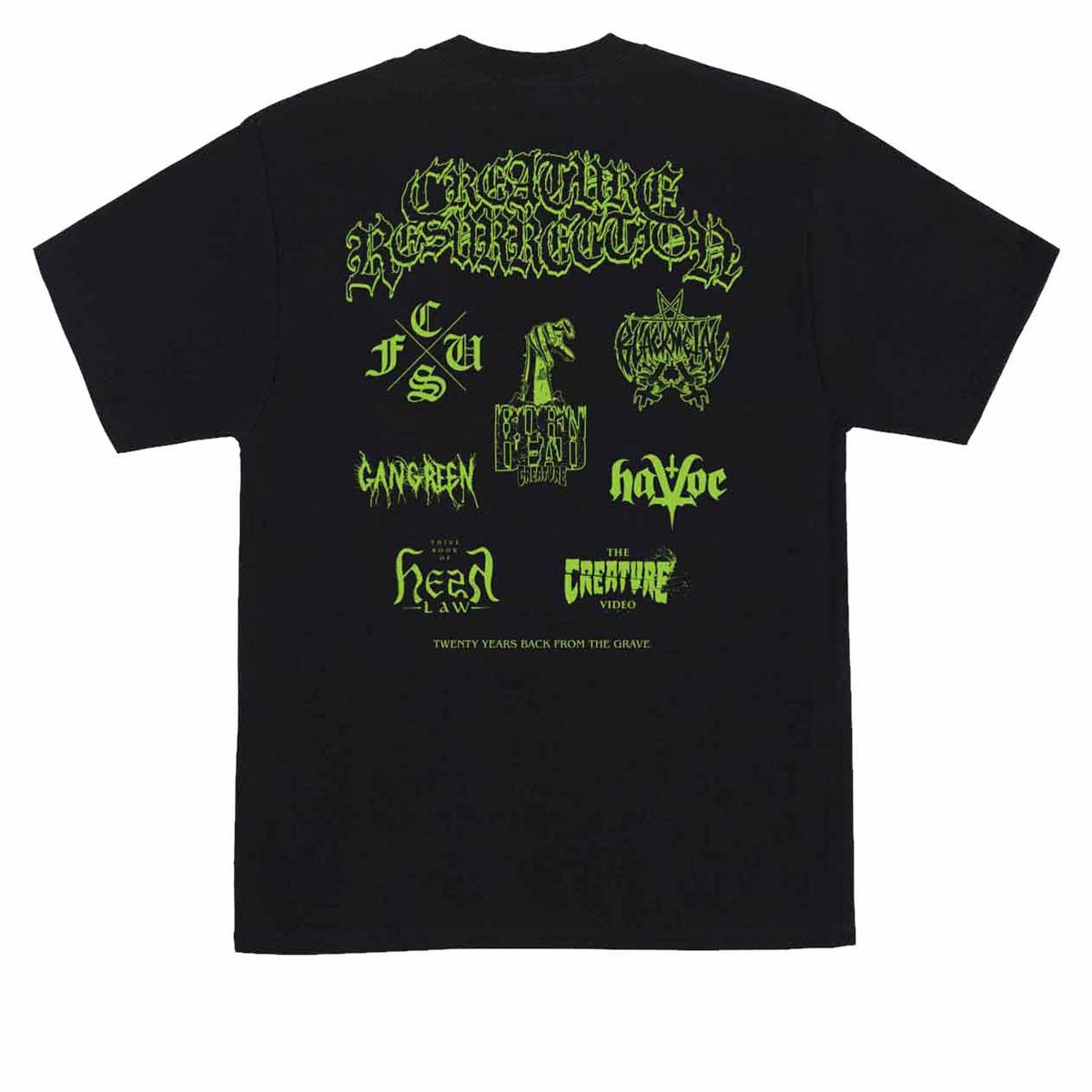Creature Resurrection XX T-Shirt - Black Comfortable texture Comfy Look