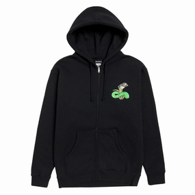Deer like Creature Strike Fast Relic Zip Hoodie - Black