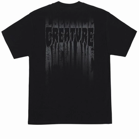 Light Casual Wear Basic Comfort Creature Tattered T-Shirt - Black