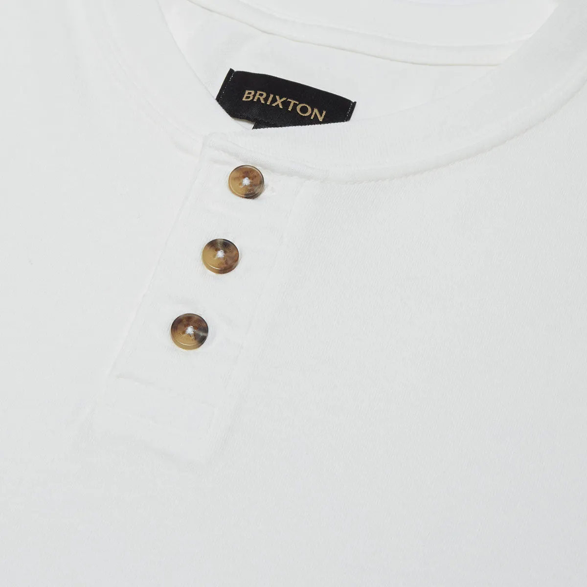 Brixton Vintage Reserve Henley Shirt - Off White Sol Wash Vintage Style