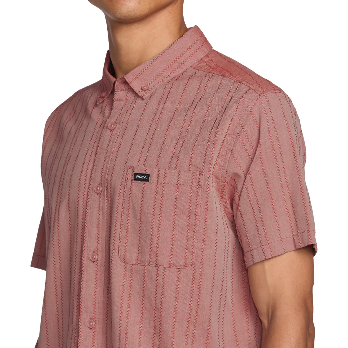 Reinforced Seams RVCA Thatll Do Stripe Shirt - Pale Mauve