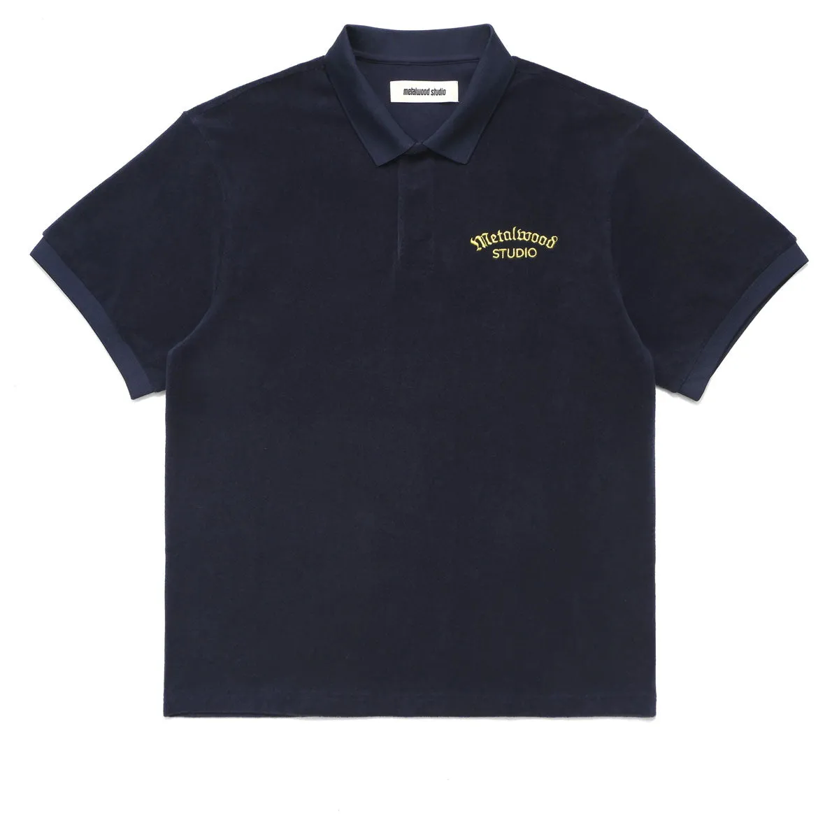 High-End Fashion Metalwood Medieval Terry Polo Shirt - Navy