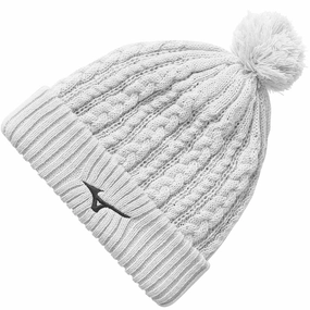 Mizuno Knit Bobble Hat - Grey Sun Protection Bold Trim
