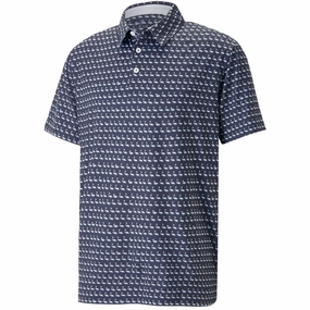 Puma MATTR Flamingo Polo Shirt - Navy Blazer/Bright White City Smart Look Fresh Style