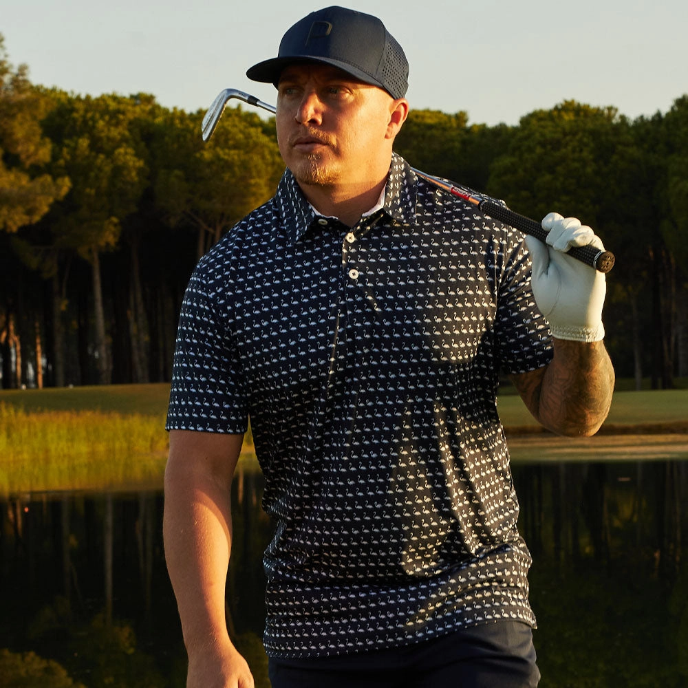 Sporty Appeal Autumn coziness Puma MATTR Flamingo Polo Shirt - Navy Blazer/Bright White
