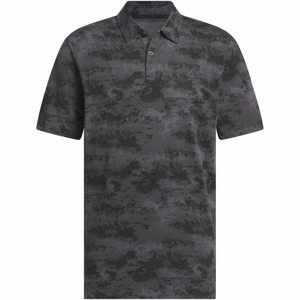 Reinforced Shoulder Stitching adidas Go-To Print Polo Shirt - Black