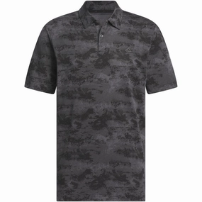 Reinforced Shoulder Stitching adidas Go-To Print Polo Shirt - Black