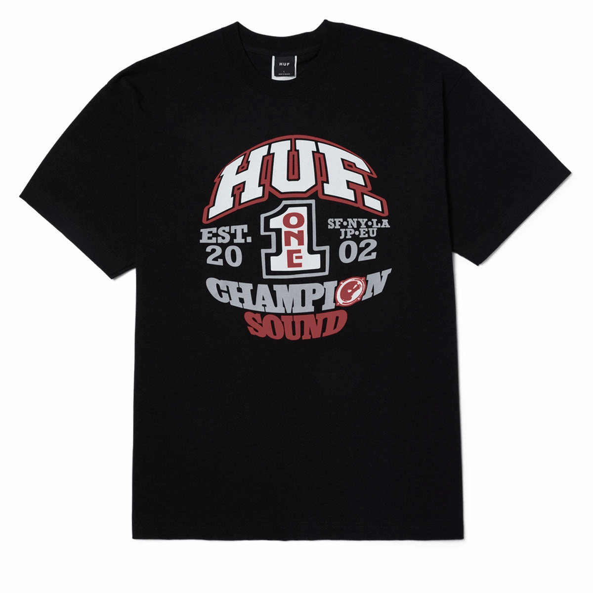 HUF Champion Sound T-Shirt - Black Quick-Drying Shirt Classic Wearable