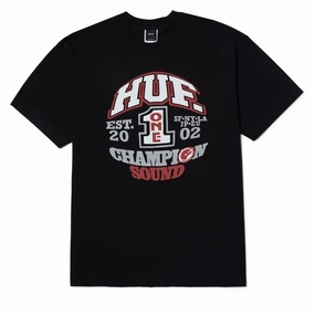 Textured Surface HUF Champion Sound T-Shirt - Black