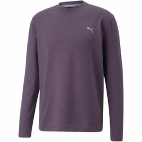wedding guest wear comfortable top Puma Cloudspun Crewneck Sweater - Purple Charcoal Heather