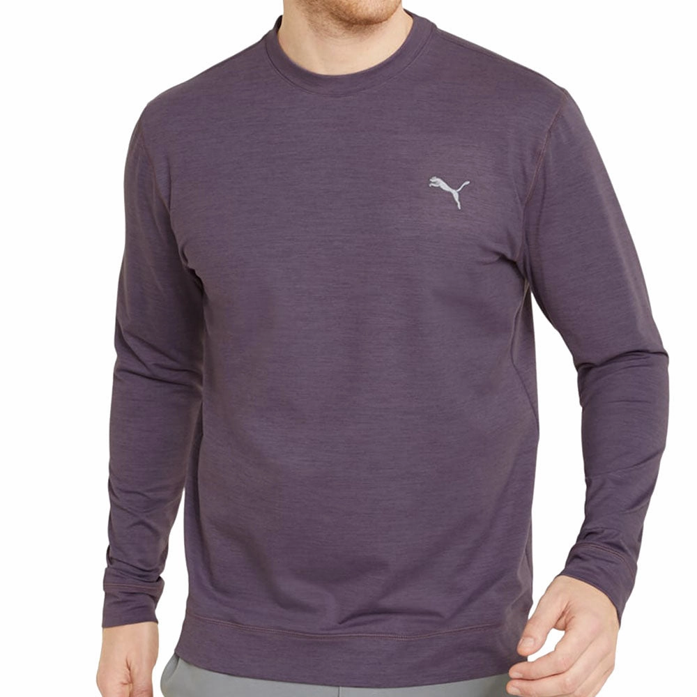 Soft Comfort Puma Cloudspun Crewneck Sweater - Purple Charcoal Heather