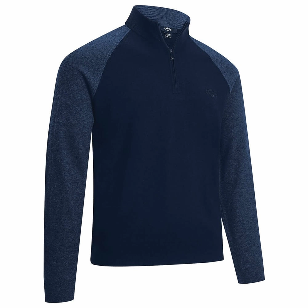 Callaway Raglan 1/4 zip Long Sleeve Mock - Navy product bag functionality