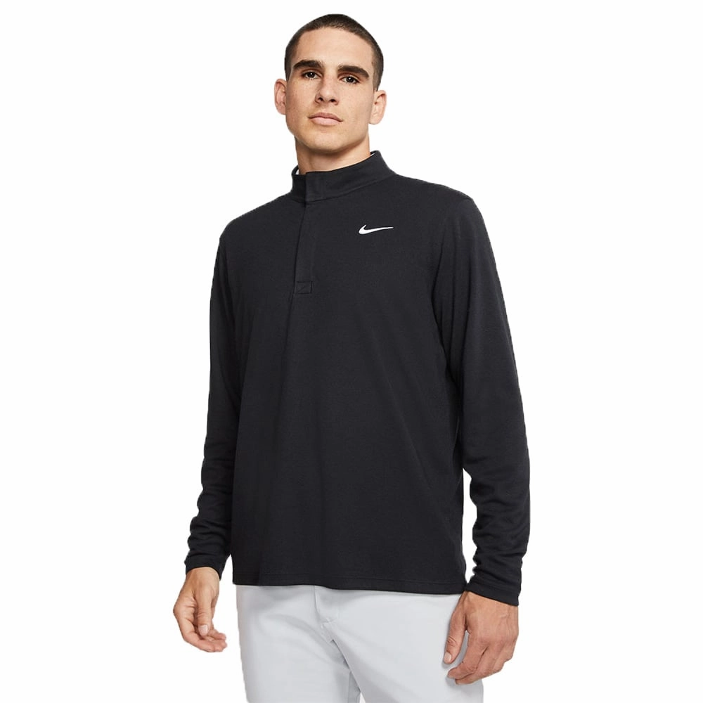Nike Dry Victory 1/2 Zip Golf Sweater - Black/White scarf accents