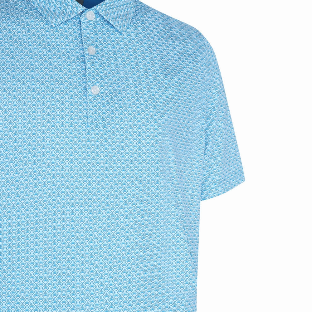 V-Neck Callaway Tee Allover Print Polo Shirt - Hawaiian Surf