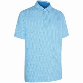 Fresh Look Feminine Appeal Callaway Tee Allover Print Polo Shirt - Hawaiian Surf